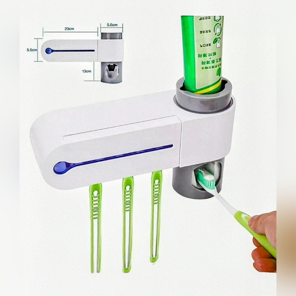 NIB UV Light Sterilizer, Toothbrush Holder & Cleaner, Auto Toothpaste Dispenser - Picture 4 of 14